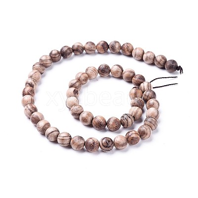 Natural Wood Beads Strands WOOD-F008-06-A-1