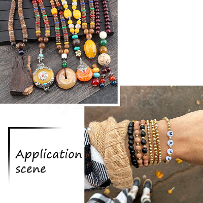 200Pcs 4 Styles Natural Unfinished Wood Beads WOOD-YS0001-04-1