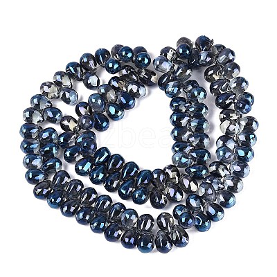 Electroplate Baking Paint Transparent Glass Beads Strands GL-N005-02A-C06-1