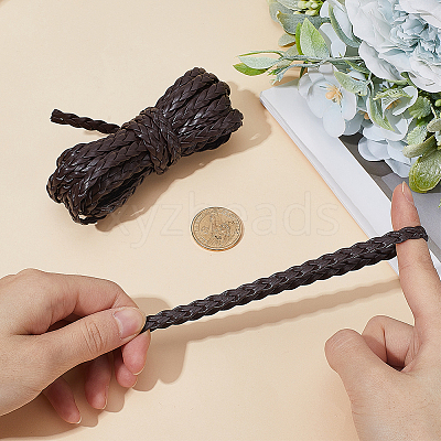 Flat PU Leather Braided Cord OCOR-WH0086-87A-04-1