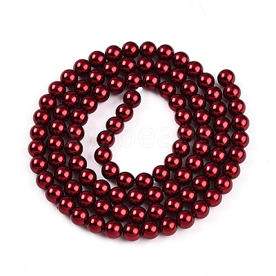 Baking Paint Pearlized Glass Pearl Bead Strands HY-N002-4mm-A13-1