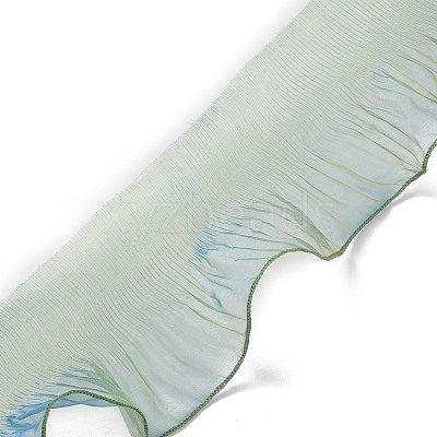 Polyester Pleated Lace Trim Ribbon OCOR-WH0079-45D-1