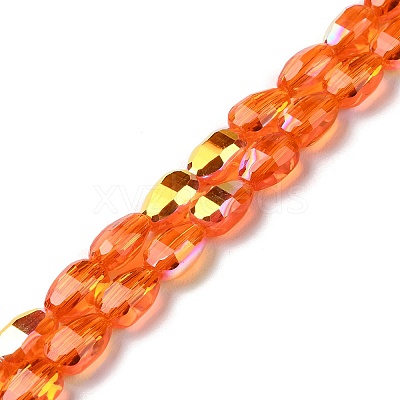 Transparent Electroplate Glass Beads Strands GLAA-Q099-F01-07-1