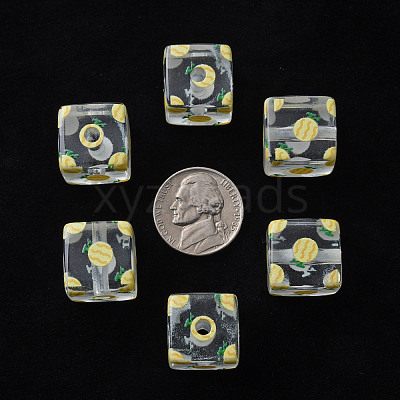 Transparent Printed Acrylic Beads MACR-S374-08A-01-1