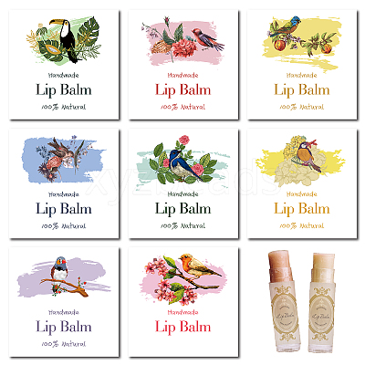 80Pcs 8 Styles Lip Balm DIY Label Sticker DIY-CP0007-95T-1