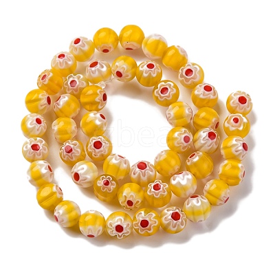 Handmade Millefiori Lampwork Beads Strands LAMP-G164-05E-1