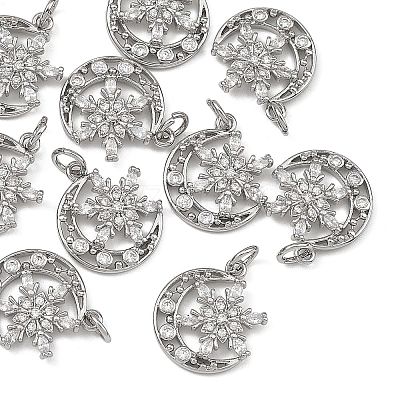 SHEGRACE Brass Pave Clear Cubic Zirconia Charms XGRQ4D302-665P-1