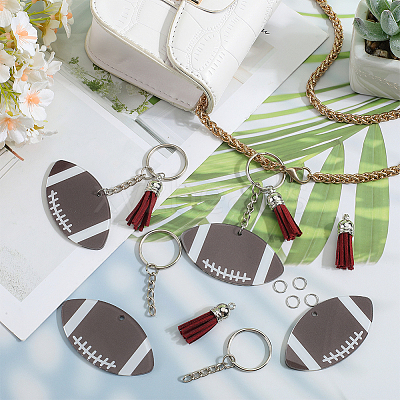 DIY Sports Ball Acrylic Pendant Keychain Making Kits DIY-SP0001-44C-1