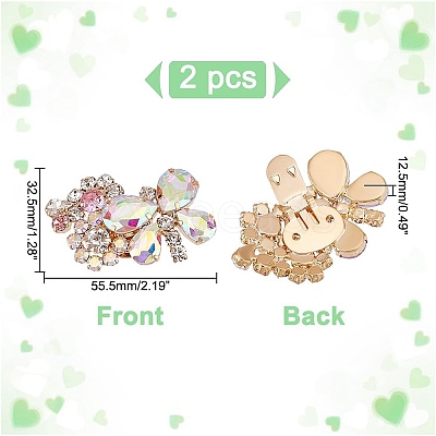 2Pcs Butterfly Alloy Glass Rhinestone Shoe Decoration FIND-AR0005-01C-1