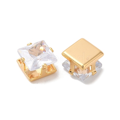 Brass Clear Cubic Zirconia Cabochons LS-STAS-M294-30B-1