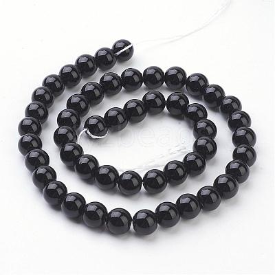 Synthetic Black Stone Beads Strands GSR044-1