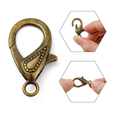 Tibetan Style Alloy Lobster Claw Clasps LS-PALLOY-O027-AB01-1