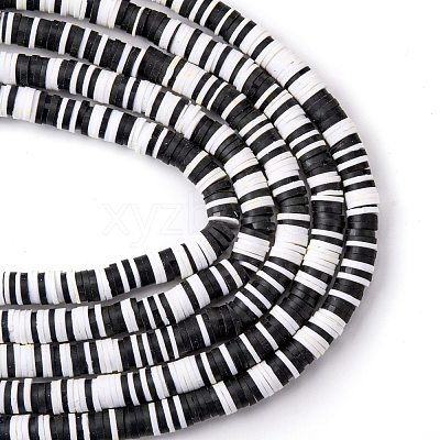 Handmade Polymer Clay Beads Strands CLAY-R089-6mm-T02B-02-1