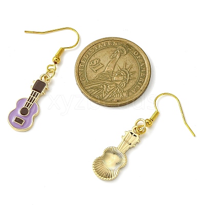 Golden Alloy Enamel Dangle Earrings EJEW-JE05653-02-1