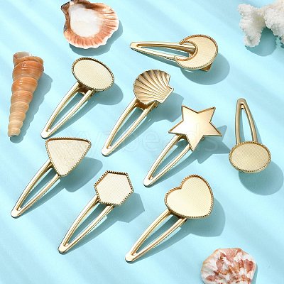 8Pcs 8 Styles Alloy Alligator Hair Clip Finding PHAR-CJ0001-03-1