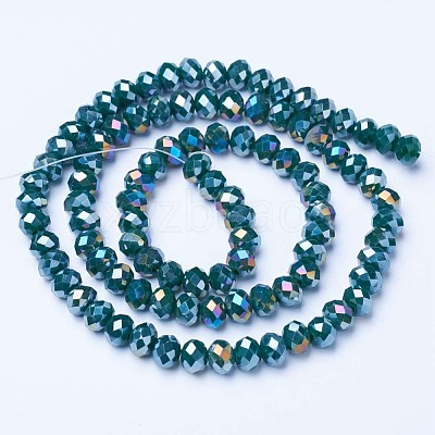Electroplate Glass Beads Strands EGLA-A034-P8mm-B10-1