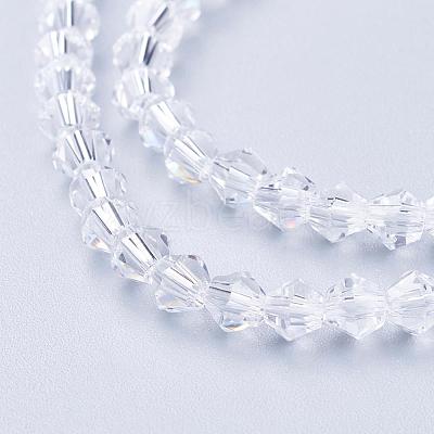 Clear Glass Bicone Beads Strands X-GLAA-S026-07-1