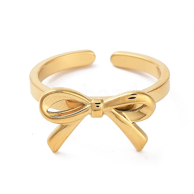 304 Stainless Steel Open Cuff Rings for Women RJEW-Z044-01G-02-1