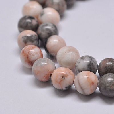 Natural Pink Zebra Jasper Beads X1-G-P231-01-6mm-1