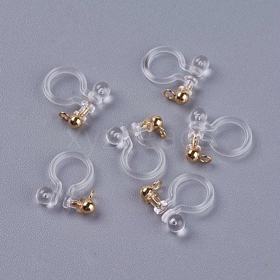 Transparent U Type Alloy Ear Clip X-PALLOY-WH0009-01G-1