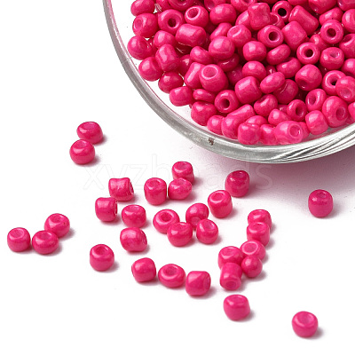 8/0 3mm Baking Paint Glass Seed Beads Loose Spacer Beads X-SEED-S002-K24-1