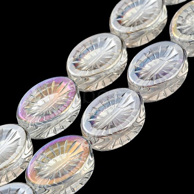 AB Color Plated Electroplate Transparent Glass Beads Strands EGLA-G037-13A-AB02-1