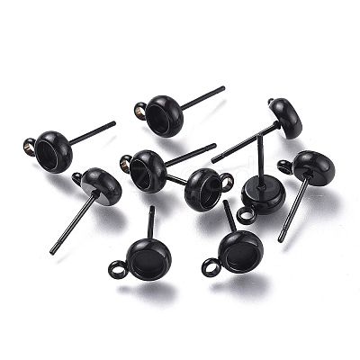304 Stainless Steel Stud Earring Settings STAS-I161-01A-B-1