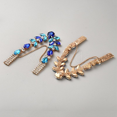 Alloy & Acrylic Rhinestone Boot Strap Chains AJEW-WH0609-106G-02-1