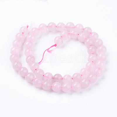 Natural Rose Quartz Bead Strands G-R193-13-8mm-1