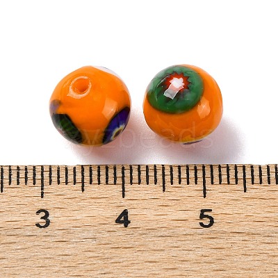 Handmade Millefiori Lampwork Beads LAMP-R003-02B-02-1