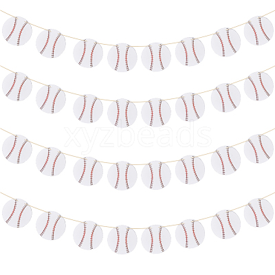 8 Bags Paper Baseball Hanging Banner AJEW-FH0006-97-1