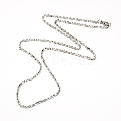 Tarnish Resistant Fashionable 304 Stainless Steel Cable Chain Necklace Making STAS-A028-N081P-1