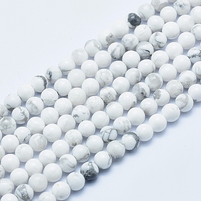 Natural Howlite Beads Strands G-P353-01-4mm-1