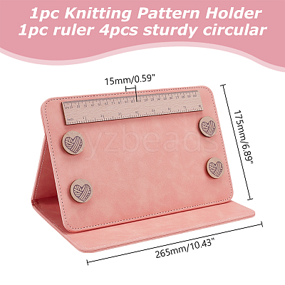 PU Leather Knitting Needle Measuring Ruler TOOL-WH0165-20B-1