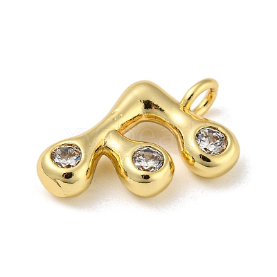Rack Plating Brass Micro Pave Cubic Zirconia Pendants KK-A200-24G-F-1