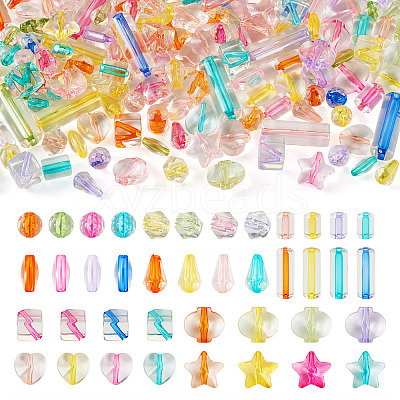 200Pcs 10 Styles Transparent Acrylic Beads TACR-TA0001-28-1