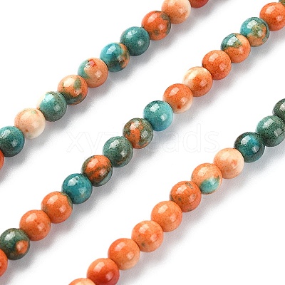 Synthetic Ocean White Jade Round Beads Strands G-YW0001-42A-1