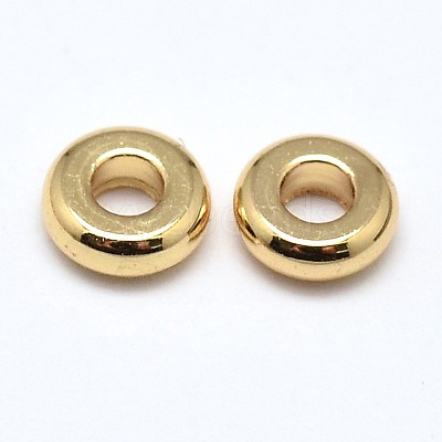 Brass Flat Round Spacer Beads KK-M085-14G-NR-1