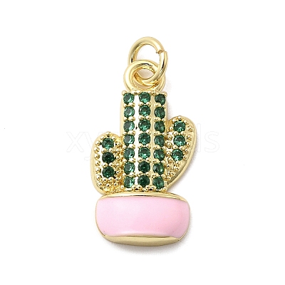 Brass Micro Pave Cubic Zirconia Pendants KK-A278-01A-02G-1