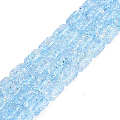 Transparent Crackle Glass Beads Strands GLAA-NH0001-04-A08-1