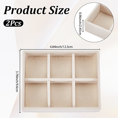 6 Grids Velvet Jewelry Display Trays ODIS-SP0002-24C-01-1