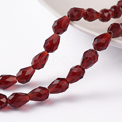 Faceted Drop Glass Bead Strands X-EGLA-E010-5x7mm-06-1
