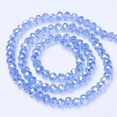 Electroplate Glass Beads Strands EGLA-A034-T4mm-B09-1
