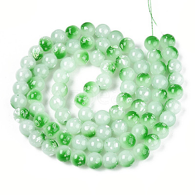 Baking Paint Glass Beads Strands DGLA-N015-10mm-09-1