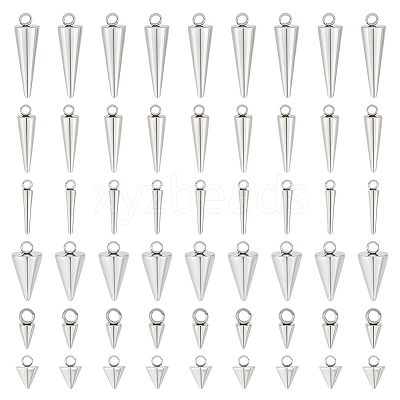 60Pcs 6 Style 304 Stainless Steel Pendants STAS-UN0042-49-1