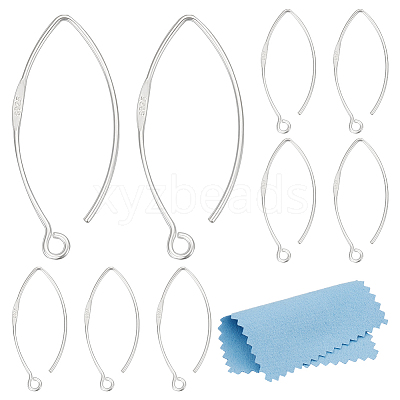 5 Pairs 925 Sterling Silver Earring Hooks STER-BC0002-22B-1