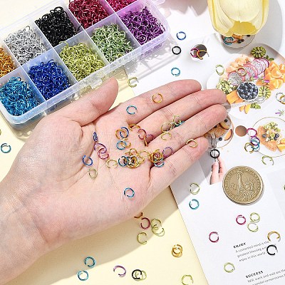 10 Colors Aluminum Wire Open Jump Rings FIND-YW0004-97-1