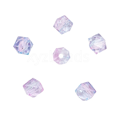 Two Tone Transparent Spray Painted Acrylic Bead X-ACRP-T005-26-1