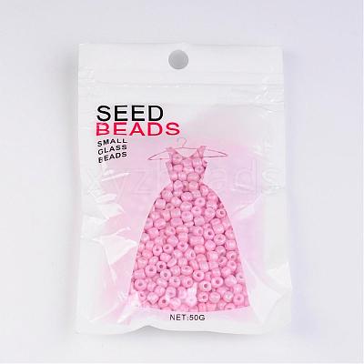 6/0 Opaque Colours Round Glass Seed Beads X-SEED-A010-4mm-55-1