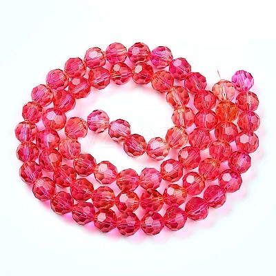 Baking Paint Transparent Glass Beads Strands DGLA-A035-T8mm-A02-1
